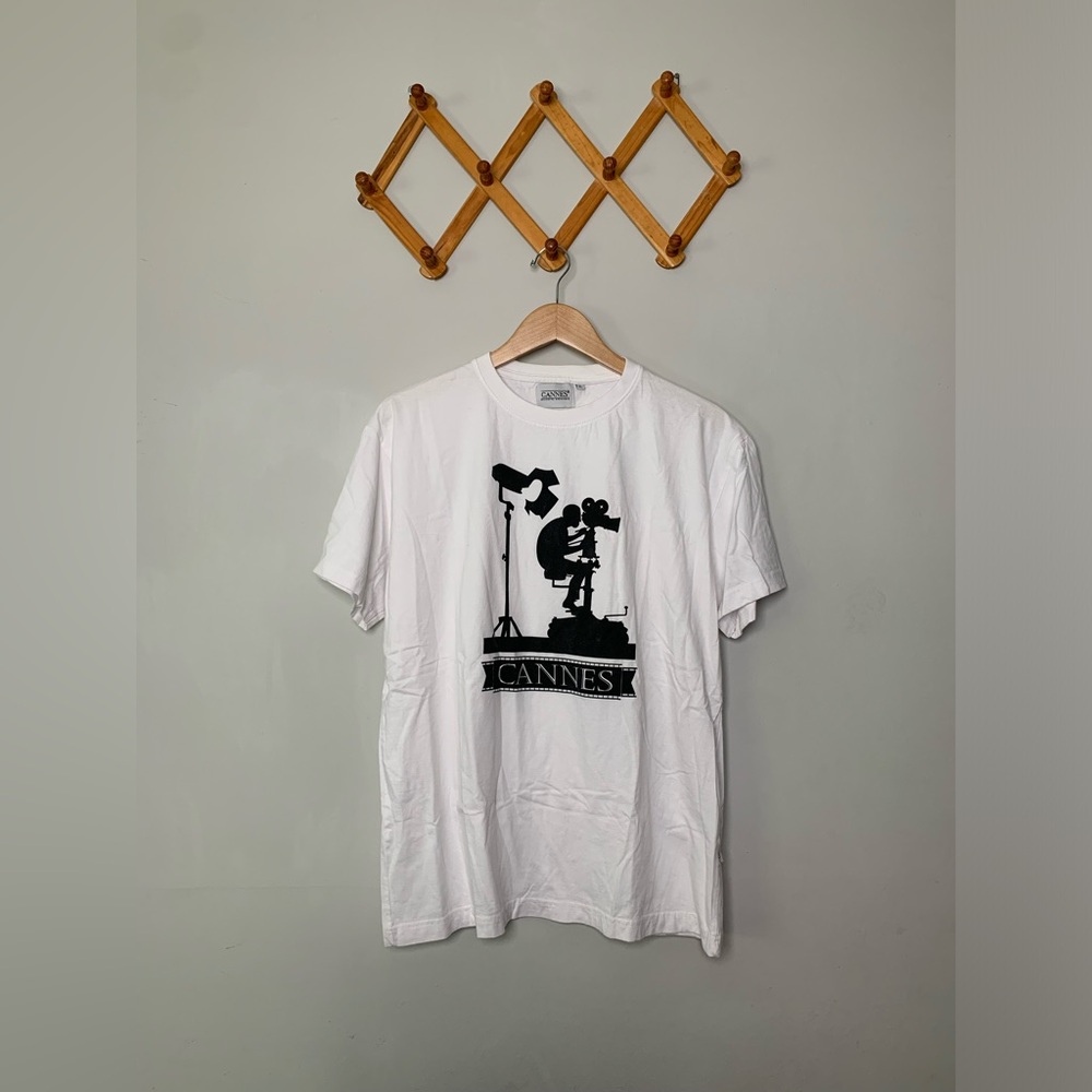 Unisex Cannes Film Festival Black/White Graphic T-Shirt SZ XL